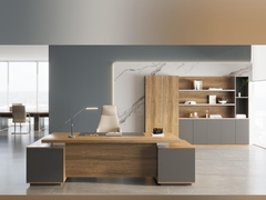 Walnotenkleur Moderne manager Kantoor bureau Commercieel meubilair