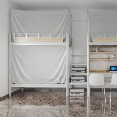kopen Legerschool Slaapkamer Bunk Bed Studenten Duurzaam Metalen Kinderen Bunk Bed Ondersteuning aanpassing online manufacture