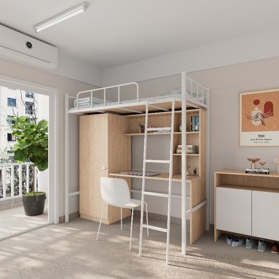 kopen 2000 x 900 x 2120 mm Schoolslaapkamer bed frame met bureau en kast online manufacture