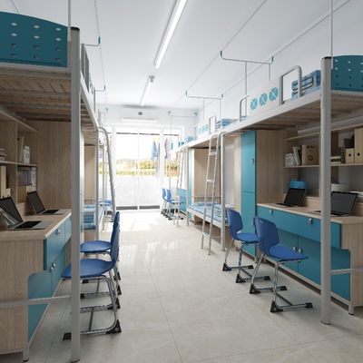 Modern multi-function blue series student apartment bed under the table four