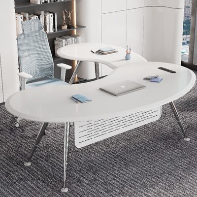 kopen Witte Sneeuwberg Tafel Met Metalen Voeten, Personeel Uitvoerend Moderne Kantoor Werkstation Schrijftafel Ondersteuning aanpassing online manufacture
