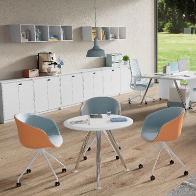 kopen Ondersteuning aan maatwerk Moderne kantoormeubilair Tafel met witte toonbank en stevige metalen stalen benen online manufacture