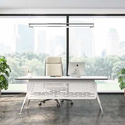 kopen Moderne kantoormeubelen Executive Desk met metalen voeten in Sneeuwwitje ondersteuning aanpassing online manufacture