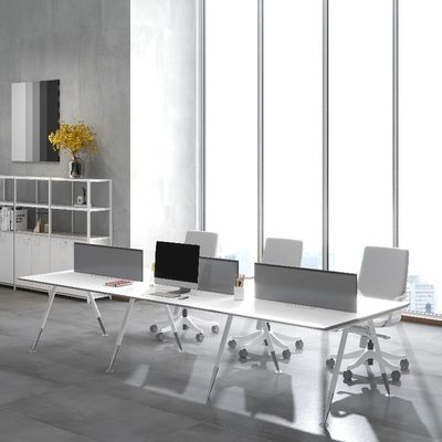 kopen Commerciële kantoormeubilair aanpassing Metalen benen voor vier personen Tafel Aanpasbaar witte afwerking online manufacture