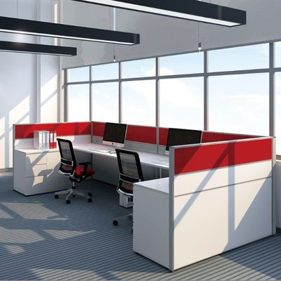 kopen L-vormige personeelspositie met wit en rood kleurmatching scherm voor een sterke privacy online manufacture