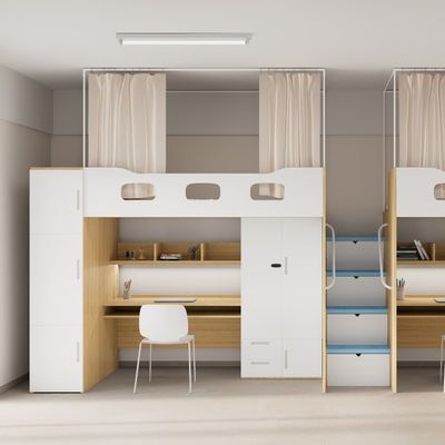 kopen Niet-glijdende stille opslagladder aanpassing en dikke beveiligingsrail 4600*900*2120 appartement bed voor kinderen/tiener/jongeren gemaakt in Foshan fabriek Myidea online manufacture