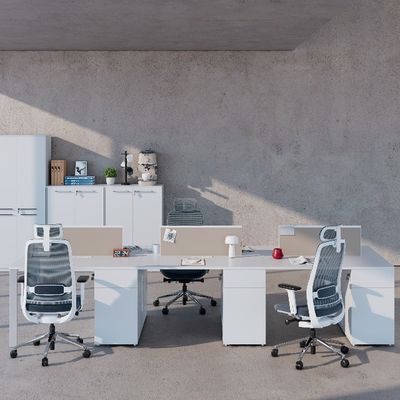 kopen Moderne vierpersoons kantoor bureau met vergrendeld archiefkasteel Ondersteuning aanpassing online manufacture
