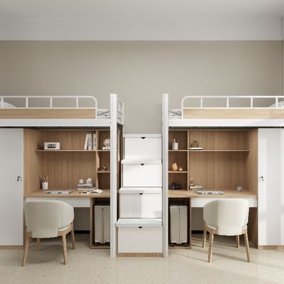 kopen Aanpasbaar bunkbed met ladder garderobe en studietafel voor slaapkamer online manufacture