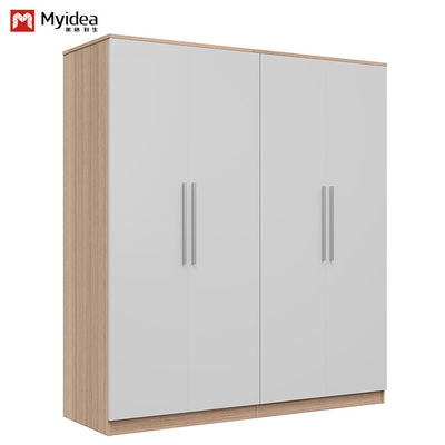 Kopen Moderne moderne eenvoudige slaapkamer kast aanpassing met hangende stok Ruim opslagpaneel Houten meubels online manufacture