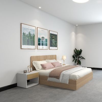 Kopen Ondersteuning aanpassing Comfortabel Modern Minimalist Houten Bed Metalen Frame zonder Matras voor Slaapkamer School Appartement of Hotel online manufacture