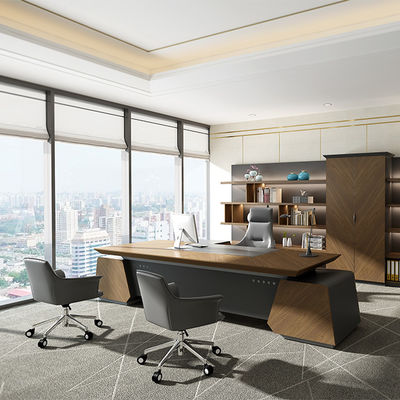 kopen Moderne luxe baas kantoor bureau groot houten MDF-paneel bureau in donkere kleuren klassiek ontwerp voor kantoorgebruik Ondersteuning aanpassing online manufacture