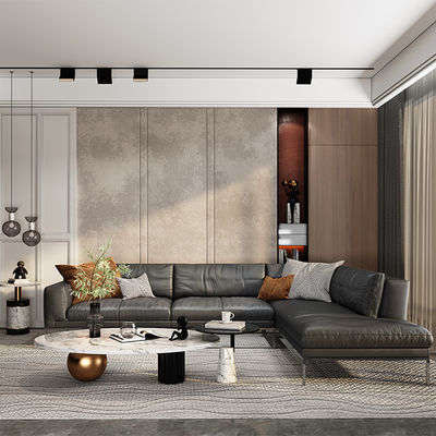 kopen Ondersteuning op maat Nordic Minimalisme Lederofa Set Kantoor Slaapkamer Traditioneel sectioneel ontwerp Metalen benen Eenpersoons-/driepersoonssofas Woonhotel online manufacture