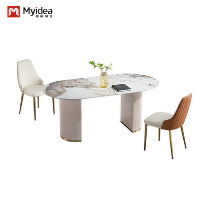 Kopen Ondersteuning aanpassing Italiaanse stijl Lichte luxe Rock Slab Eettafel En Stoel Voor thuisgebruik, klein appartement online manufacture