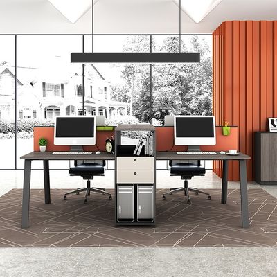 kopen Twee Personen Vier Medewerkers Kantoor Werk Computer Bureau Scherm Kaart Werkplek Bureau Combinatie voor Commercieel Meubilair online manufacture