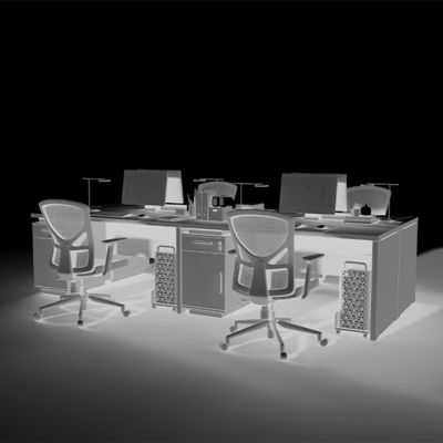 New Staff Office Desk And Chair Combination, Simple And Modern, Staff Desk Computer Desk 4/6/2, Double 4-Person Desk