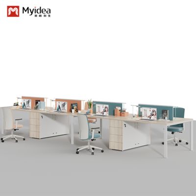 kopen Twee mensen tegenover elkaar, vier mensen, kantoor bureau met laden, bedrijf personeel bureau met bureau scherm, personeel bureau, computer bureau online manufacture