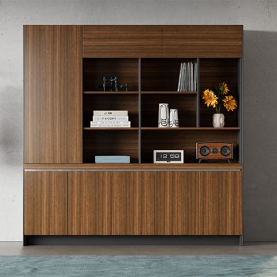 kopen Houten archiefkast met rooster, archiefkast, vloerdisplaykast, kantoorkast, boekenrek, opbergkast online manufacture