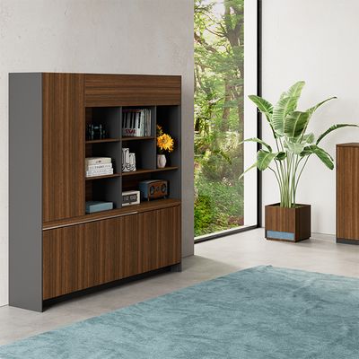 File Cabinet Wooden Grid Cabinet File Cabinet Floor Display Cabinet Office Bookshelf Storage Cabinet