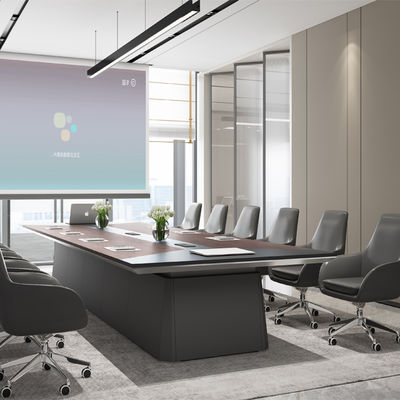 kopen Moderne minimalistische grote massief houten vergadertafel, Scandinavische zakelijke onderhandelingstafel, massief houten tafel met ondersteuning voor maatwerk online manufacture