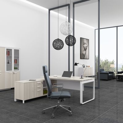 customization Elegant Modern Single Person Office Desk with Large Desktop Board for Boss's Computer Workstation