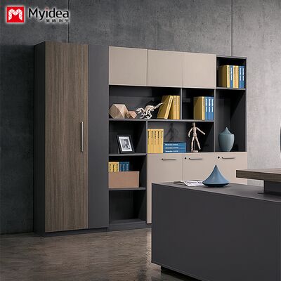 customization Office Stylish Multi-layer Design High Cabinet with Wardrobe Style, CEO Back Cabinet Multifunctional Storage Item FileCabinet