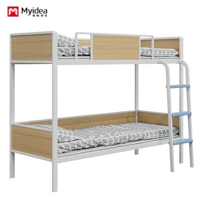 Kopen aanpassing Myvidea Appartement Bunk Bed met verdikkende buizen, school Kinders Bed, Double-layer Iron Frame Bed online manufacture