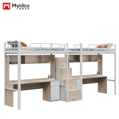 kopen Schoolslaapkamer met bedden, bureaus, opslagruimte, trappen, tweepersoons ijzeren bed, staal houten combinatie online manufacture