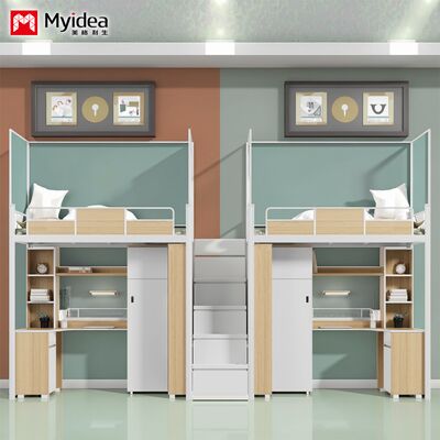 Bed and Table, Large Storage Space, Thickened Countertop, Round Nails,sealed Edges for Storage, Stairs, and High Guardrails