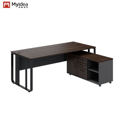 kopen Een hedendaagse luxe baas Executive Desk met stalen benen ontwerp en opslag sub-kast voor kantoorgebouw online manufacture