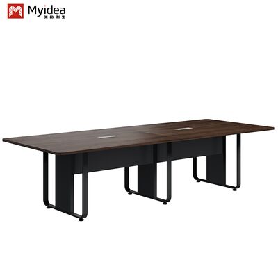 kopen Modern Design Donker Houtnerf Conferentietafel Met Koudgewalste Stalen Poten Kantoormeubilair voor Vergader- & Onderhandelingsruimtes Fabrieksgroothandel online manufacture