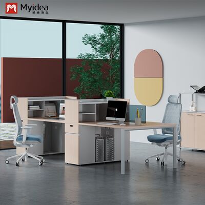 Modern Contemporary Staff Desk with Glass Screen and Eco-Friendly Office Furniture for Commercial Use