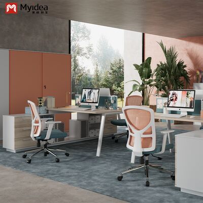 Two Staff Members Facing Each Other, Office Desk wholesale, Steel foot style, Office Furniture Desk wholesale