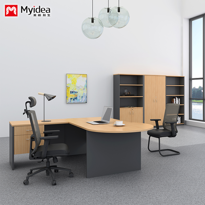 kopen L-vormig bureau, melamine board materiaal, ruime hoek werkstation voor kantoor online manufacture
