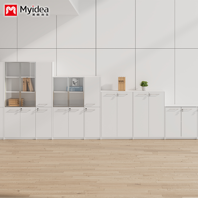 kopen White Office Archiefkast, houten hoge lage kast opslagkasten, geschikt voor kantoren, vergaderruimtes, ontvangstkamers online manufacture