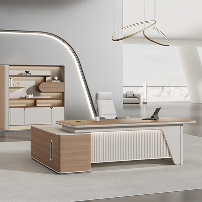 kopen Moderne PVC bedekte gebogen top baas bureau online manufacture