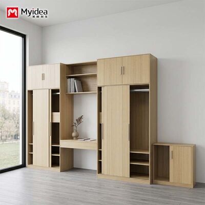 kopen Kledingkast en bureau combinatie-eenheid ruimtebesparend 2-in-1-ontwerp met milieuvriendelijk bord, perfect voor appartementen en hotels online manufacture