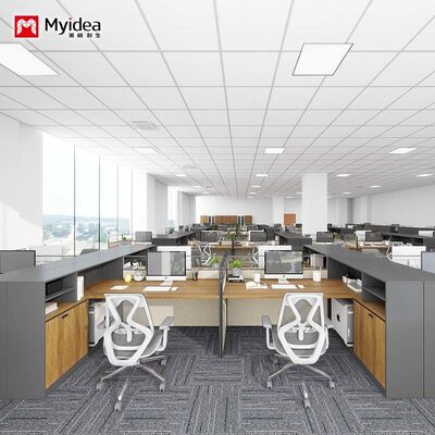 Kopen aanpassing Contemporary Single Employee Desk Duurzaam Metalen Hout Combinatie Moderne kantoormodule meubilair online manufacture
