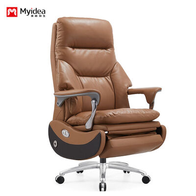 Kopen Luxe Elektrische Massage Leer Stoel – Vervaardigd met Premium Leer en Schuim met Hoge Dichtheid voor Langdurig Comfort, Ingebouwd Massagesysteem en Strakke Aluminium Legering Armleuningen voor een Moderne Executive Look online manufacture