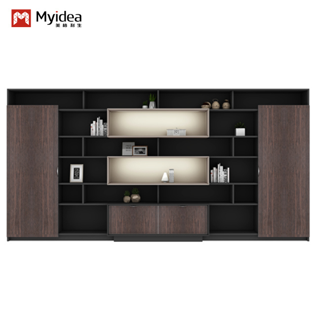 Boss's Office Back Cabinet Dark Luxury Fashion 5-Layer Document Cabinet Wooden Document Cabinet President's Office