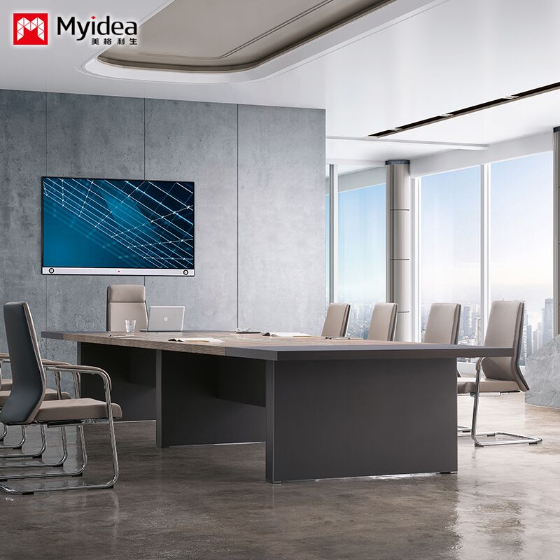 Morandi Color Conference Table Routing System Company Office Meeting Room Reception Desk and Chair Combination