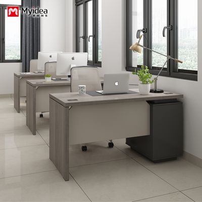 Modern minimalistisch kantoor bureau voor opslag, praktische computer bureau, eenzijdig personeel scherm bureau