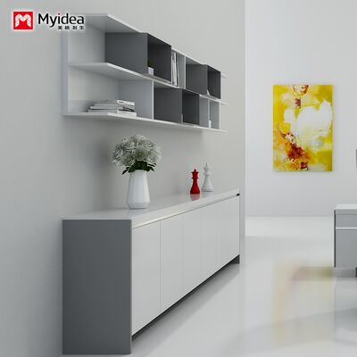 kantoorarchiefkasten, hangkasten, wit glanzend geschilderde kantoorkasten