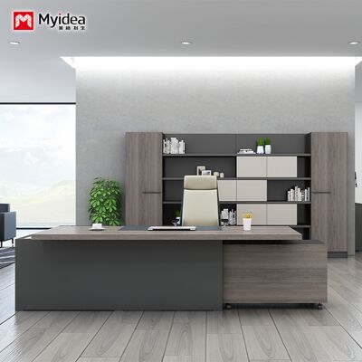 aanpassing Office Manager Supervisor Desk L-vormig Onafhankelijk kantoor bureau met kabinet verborgen draad doos Manager Desk